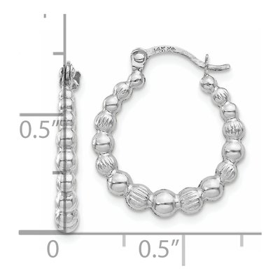 14K White Gold Beaded Earrings – view 3