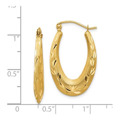 14K Yellow Gold 27mm Diamond-Cut Hoop Earrings – view 5