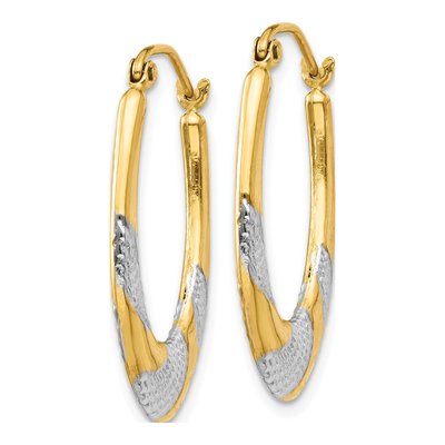 14K Yellow Gold 25mm Hollow Oval Hoop Earrings – view 3