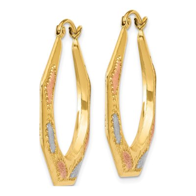 14K Yellow Gold 30mm Hollow Hoop Earrings – view 3