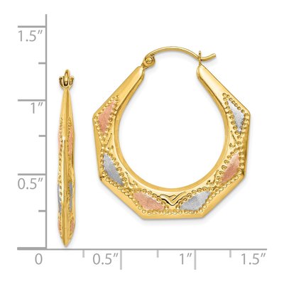 14K Yellow Gold 30mm Hollow Hoop Earrings – view 5