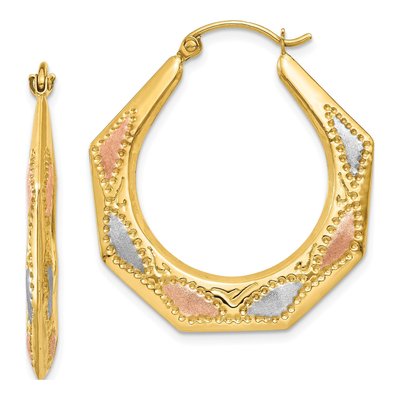 14K Yellow Gold 30mm Hollow Hoop Earrings