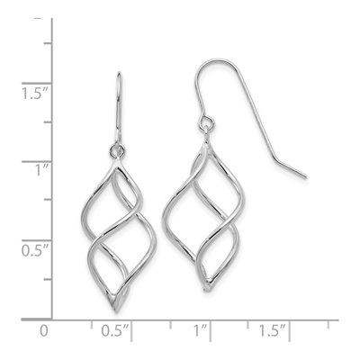 14K White Gold Twisted Dangle Earrings – view 5