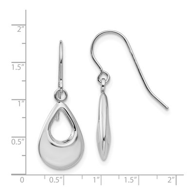 14K White Gold Open Teardrop Dangle Earrings – view 4