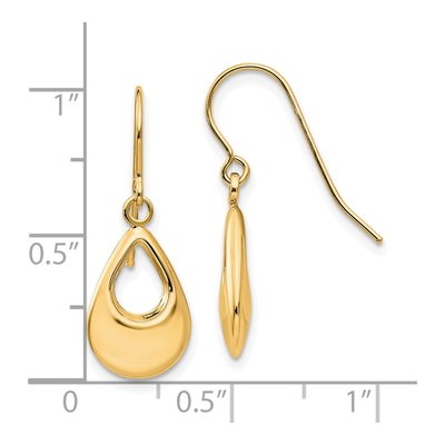14K Yellow Gold Teardrop Dangle Earrings – view 4