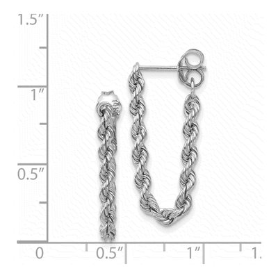 14K White Gold Rope Dangle Earrings – view 5
