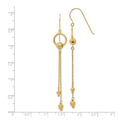 14K Yellow Gold Diamond-Cut Dangle Earrings – view 5