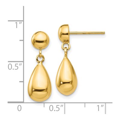 14K Yellow Gold Teardrop Dangle Earrings – view 5