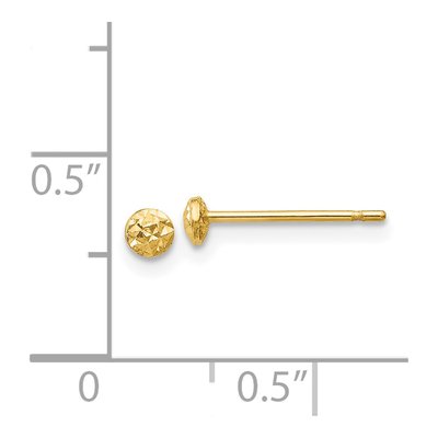 14K Yellow Gold Textured Puffed Button Stud Earrings – view 5