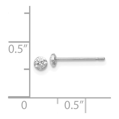 14K White Gold Textured Puffed Button Stud Earrings – view 5