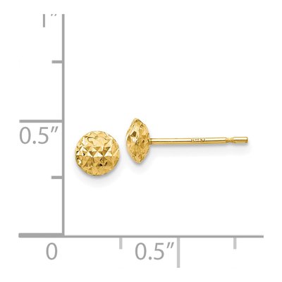 14K Yellow Gold Textured Button Stud Earrings – view 5