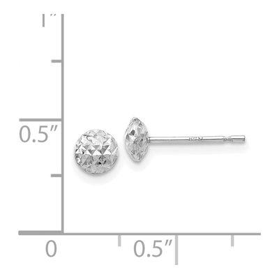 14K White Gold Puffed Button Stud Earrings – view 5