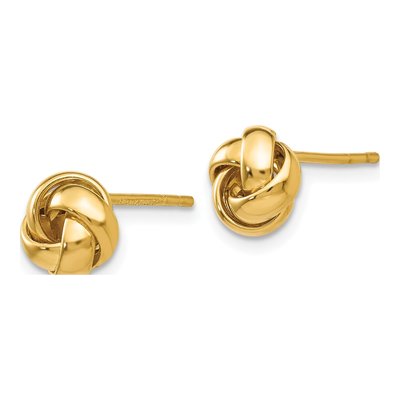 14K Yellow Gold Love Knot Stud Earrings – view 3