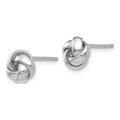 14K White Gold Knot Stud Earrings – view 3