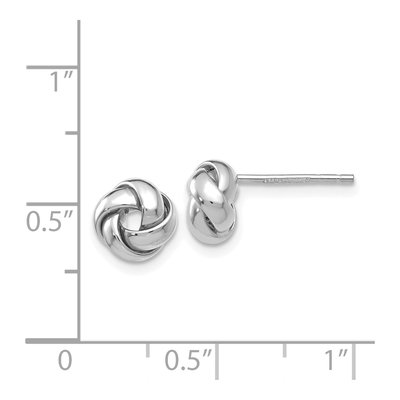 14K White Gold Knot Stud Earrings – view 5