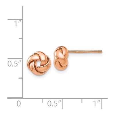 14K Rose Gold Love Knot Button Stud Earrings – view 5