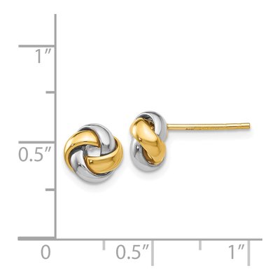14K Two-Tone Gold Love Knot Stud Earrings – view 4