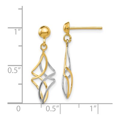 14K Two-Tone Gold Dangle Earrings – view 5