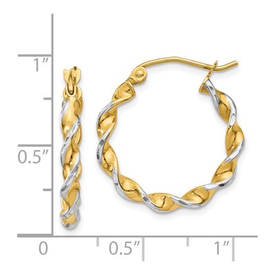 14K Yellow Gold 20mm Twisted Hoop Earrings – view 6