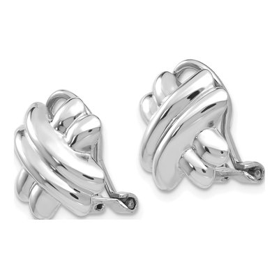 14K White Gold Non-Pierced Omega Stud Earrings – view 3