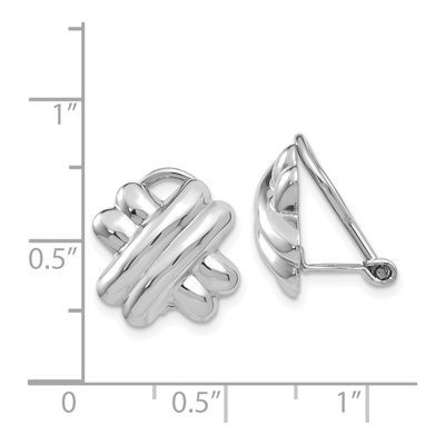 14K White Gold Non-Pierced Omega Stud Earrings – view 5