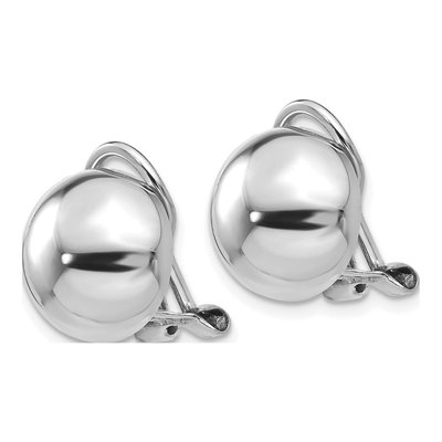 14K White Gold Non-Pierced Omega Stud Earrings – view 3