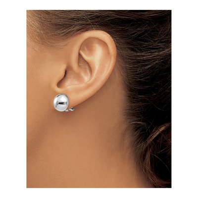 14K White Gold Non-Pierced Omega Stud Earrings – view 4