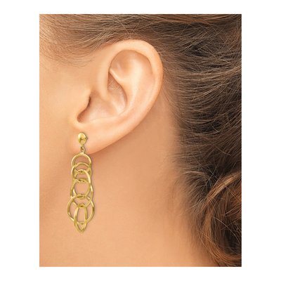 14K Yellow Gold Intertwined Circles Dangle Earrings – view 3