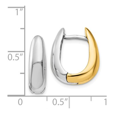 14K Two-Tone Gold 8mm U-Shaped Huggie Hoop Earrings – view 5