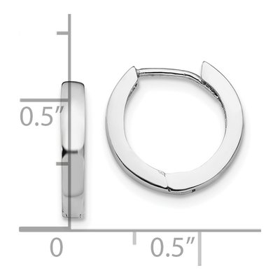 14K White Gold 14mm Huggie Hoop Earrings – view 5