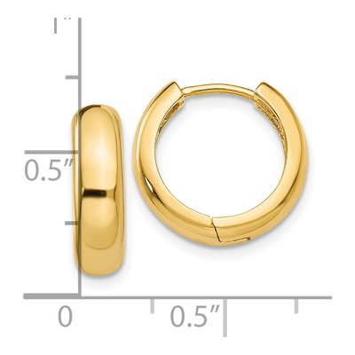 14K Yellow Gold 15mm Huggie Hoop Earrings – view 4