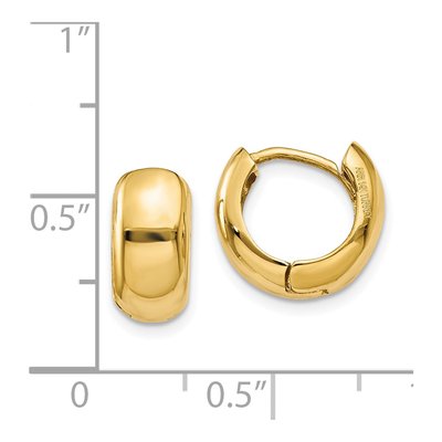 14K Yellow Gold 7mm Huggie Hoop Earrings – view 5