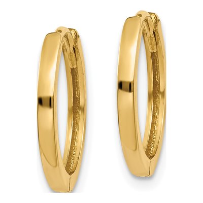 14K Yellow Gold 11mm Huggie Hoop Earrings – view 3