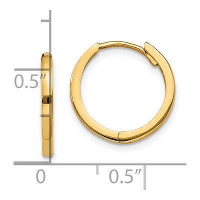 14K Yellow Gold 11mm Huggie Hoop Earrings – view 5