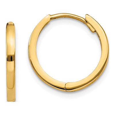 14K Yellow Gold 11mm Huggie Hoop Earrings