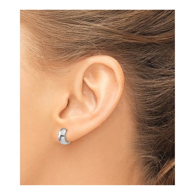 14K White Gold 9.75mm Huggie Hoop Earrings – view 4