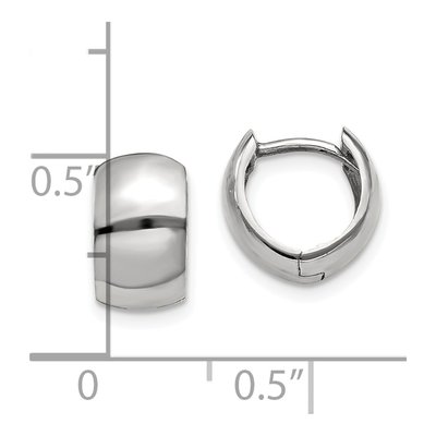 14K White Gold 9.75mm Huggie Hoop Earrings – view 5