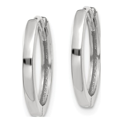 14K White Gold 11mm Huggie Hoop Earrings – view 2