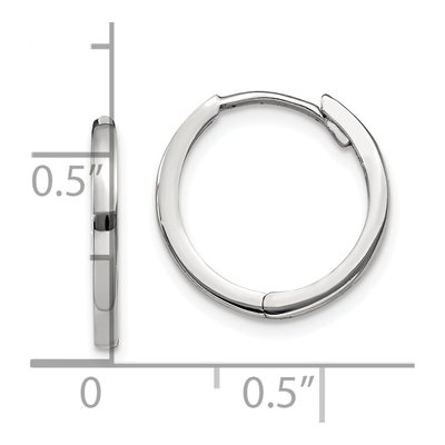 14K White Gold 11mm Huggie Hoop Earrings – view 4
