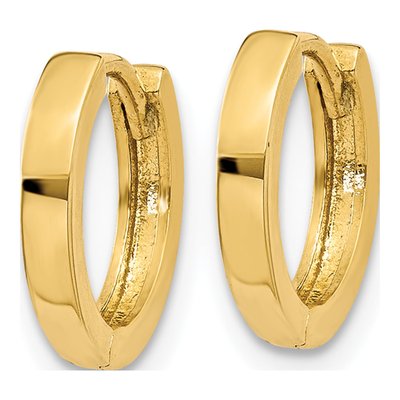 14K Yellow Gold 8mm Huggie Hoop Earrings – view 3
