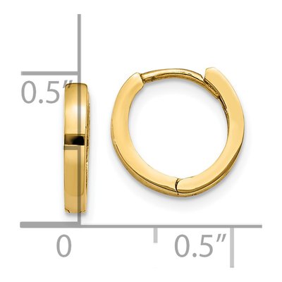 14K Yellow Gold 8mm Huggie Hoop Earrings – view 5