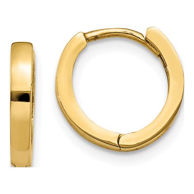 14K Yellow Gold 8mm Huggie Hoop Earrings