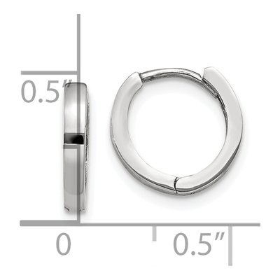 14K White Gold 8mm Huggie Hoop Earrings – view 5