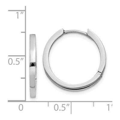 14K White Gold 18mm Huggie Hoop Earrings – view 5