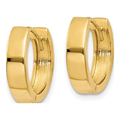 14K Yellow Gold 13mm Huggie Hoop Earrings – view 3
