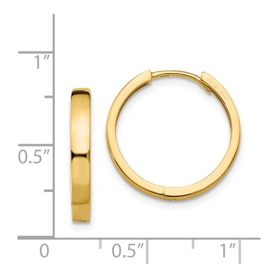 14K Yellow Gold 18mm Huggie Hoop Earrings – view 5