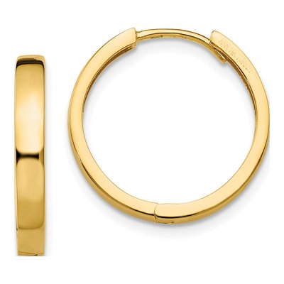 14K Yellow Gold 18mm Huggie Hoop Earrings