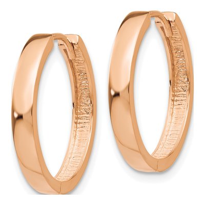 14K Rose Gold 18mm Huggie Hoop Earrings – view 2
