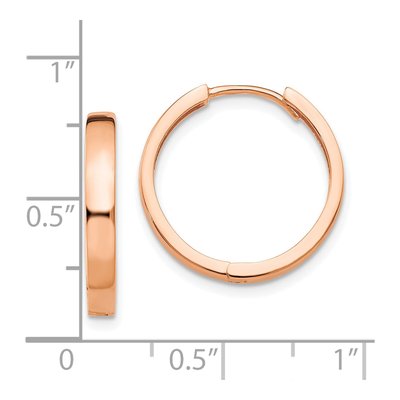 14K Rose Gold 18mm Huggie Hoop Earrings – view 4