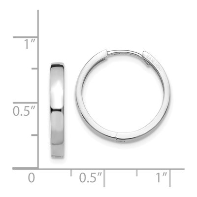 14K White Gold 18mm Huggie Hoop Earrings – view 5